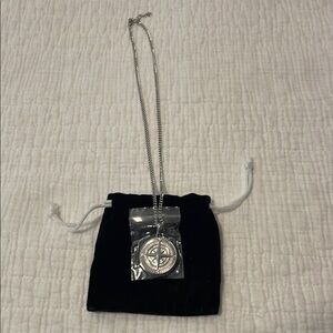 Silver Compass Pendant Necklace